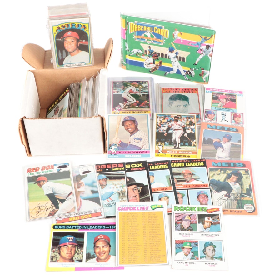 Topps Baseball Cards With Seaver, Schmidt, Bench and More, Card Binder, 1970s