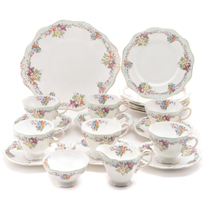 Foley Floral Themed Bone China Dinnerware, 1930s