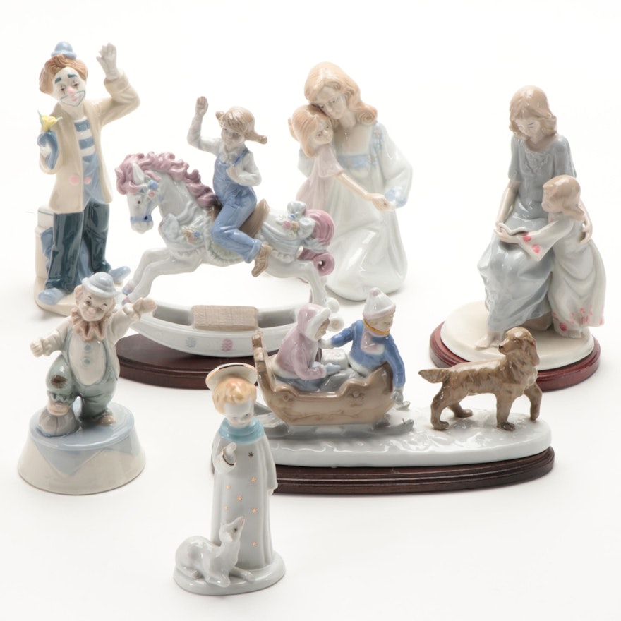 Paul Sebastian "Sleigh Ride" and Other Porcelain Figurines