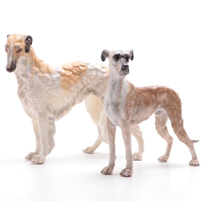 Irish Dresden "The Wolfhound" Porcelain Figure and More