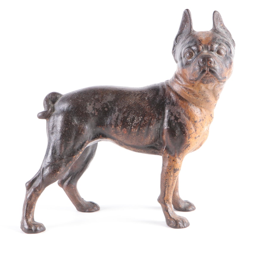 Boston Terrier Cast Iron Doorstop Possibly Hubley, Early 20th Century