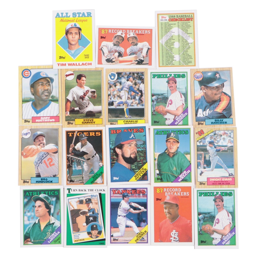 Topps Baseball Cards with Mathews, Madlock, Sutter and More, 1987–1988