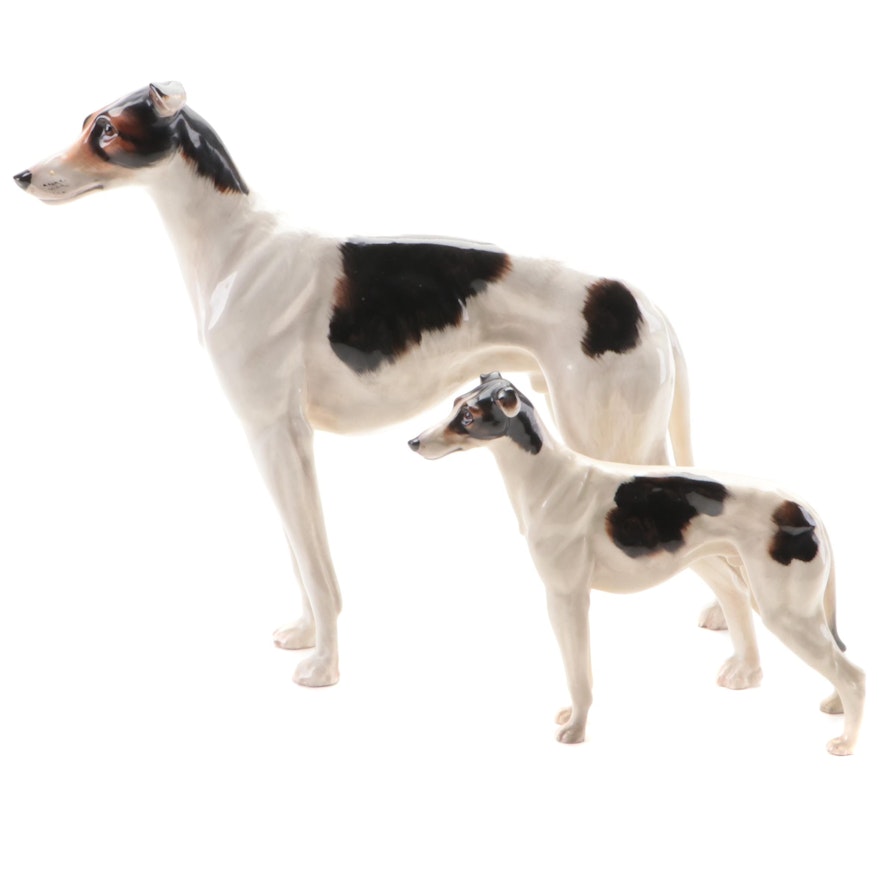 Royal Doulton Bone China Greyhound Figurines, Early to Mid-20th Century