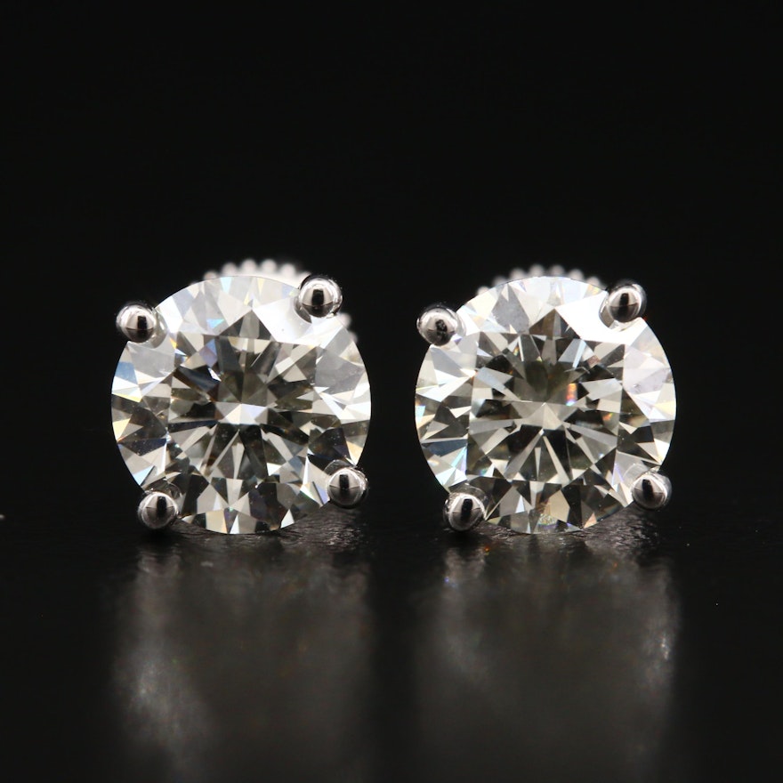 14K 4.15 CTW Lab Grown Diamond Earrings with IGI Reports