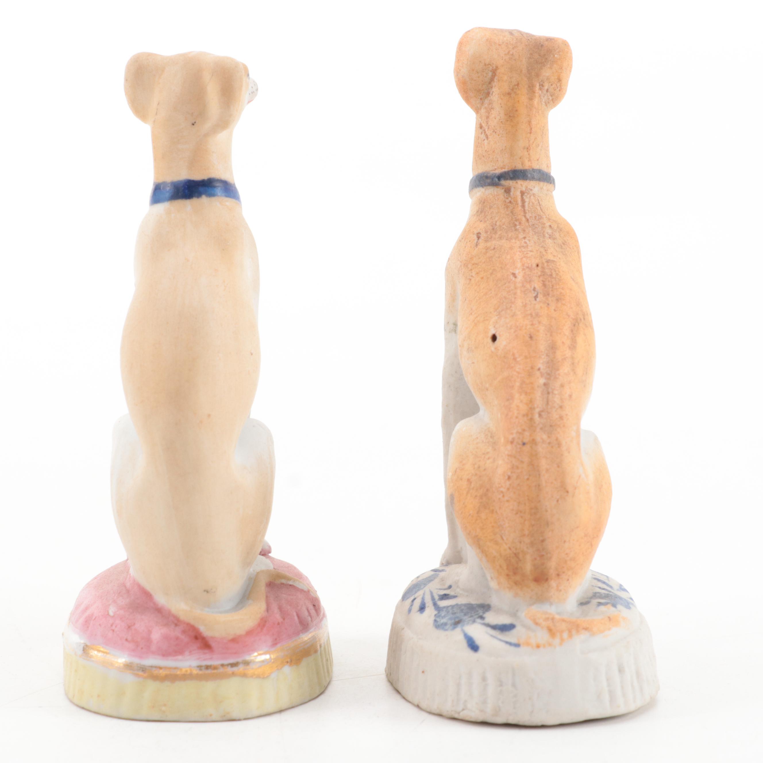 Staffordshire and Other European Ceramic Seated Greyhound Figurines EBTH