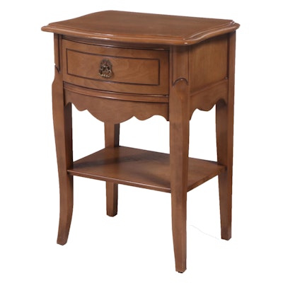 The Rike-Kumler Co. French Provincial Style Walnut Two-Tier Nightstand