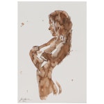 Anastasija Serdnova Watercolor Painting of Female Nude, 2022