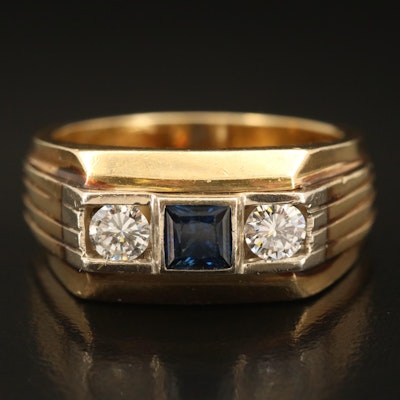 14K 0.54 CTW Diamond and Sapphire Ring