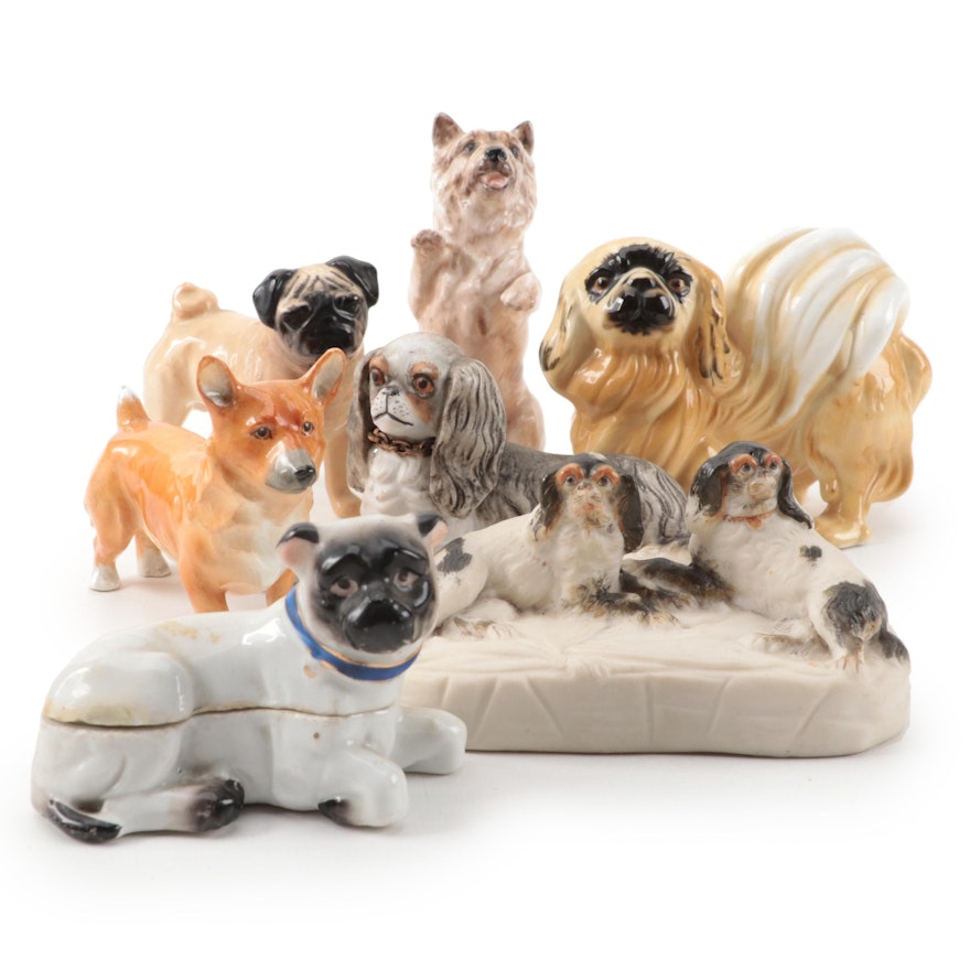 Royal Worcester Corgi with Other Pug, Spaniels, Pekingese and More Dog Figures