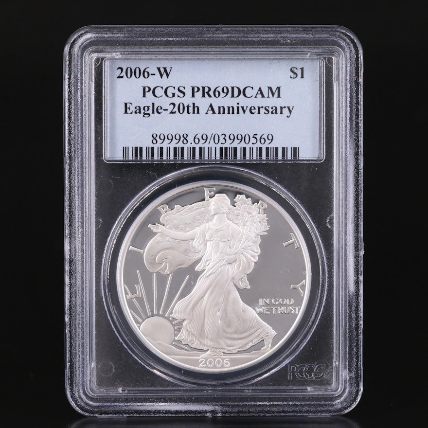 PCGS Graded PR69 DCAM 2006-W $1 American Silver Eagle