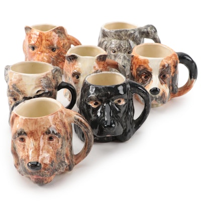Lancaster & Sandland Ltd. Hand-Painted Ceramic Miniature Dog Character Mugs