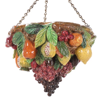 Italian Majolica Hanging Fruit Pendant