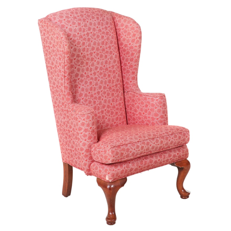 Marshall Field & Company Queen Anne Style Wingback Chair, Late 20th Century