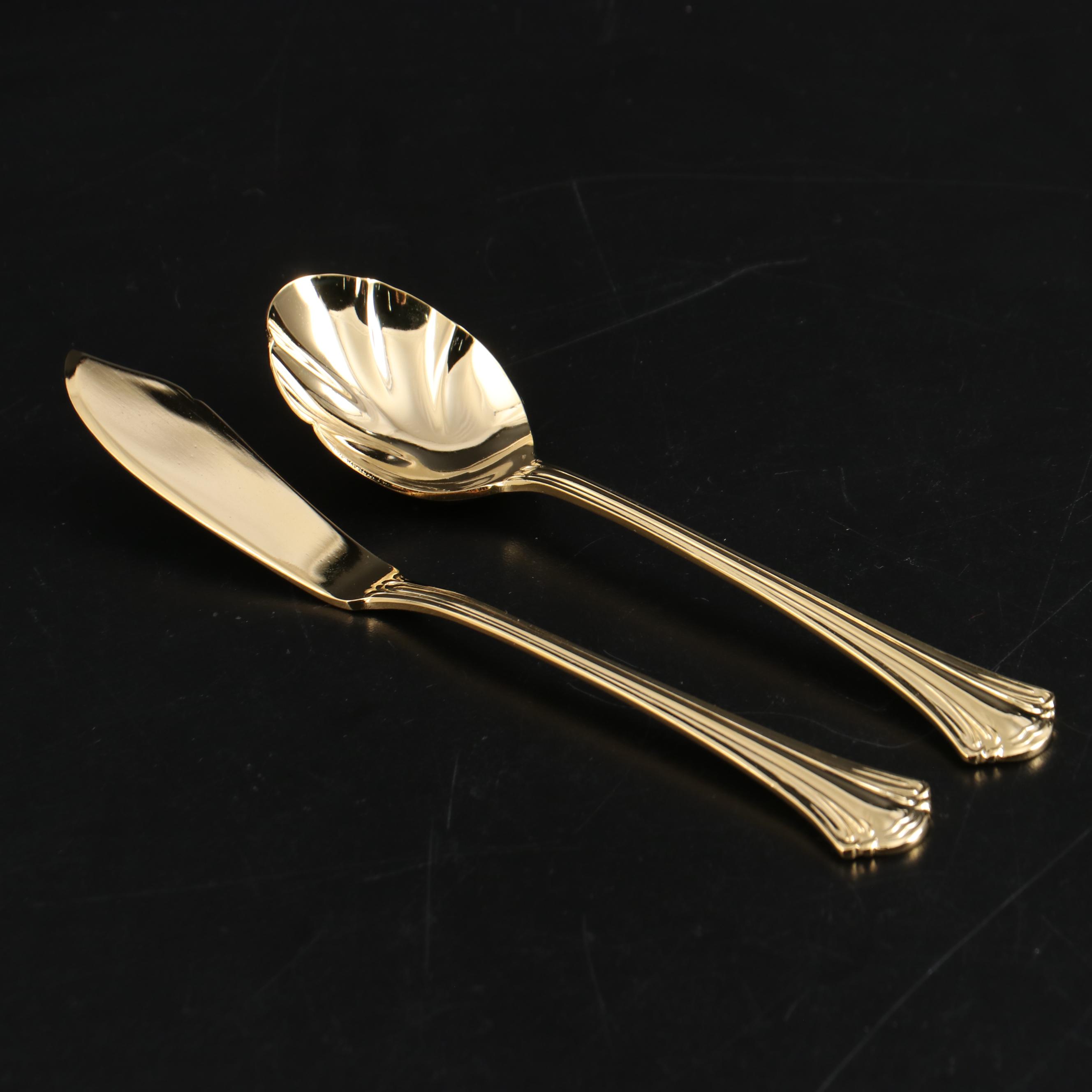 Excel Electroplated Gold Toned Stainless Flatware EBTH