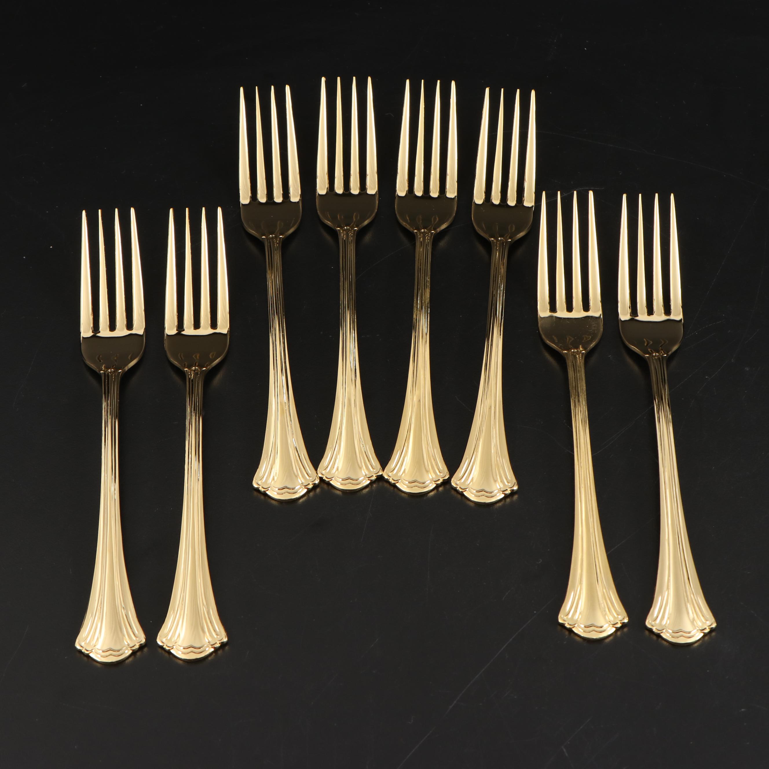 Excel Electroplated Gold Toned Stainless Flatware EBTH