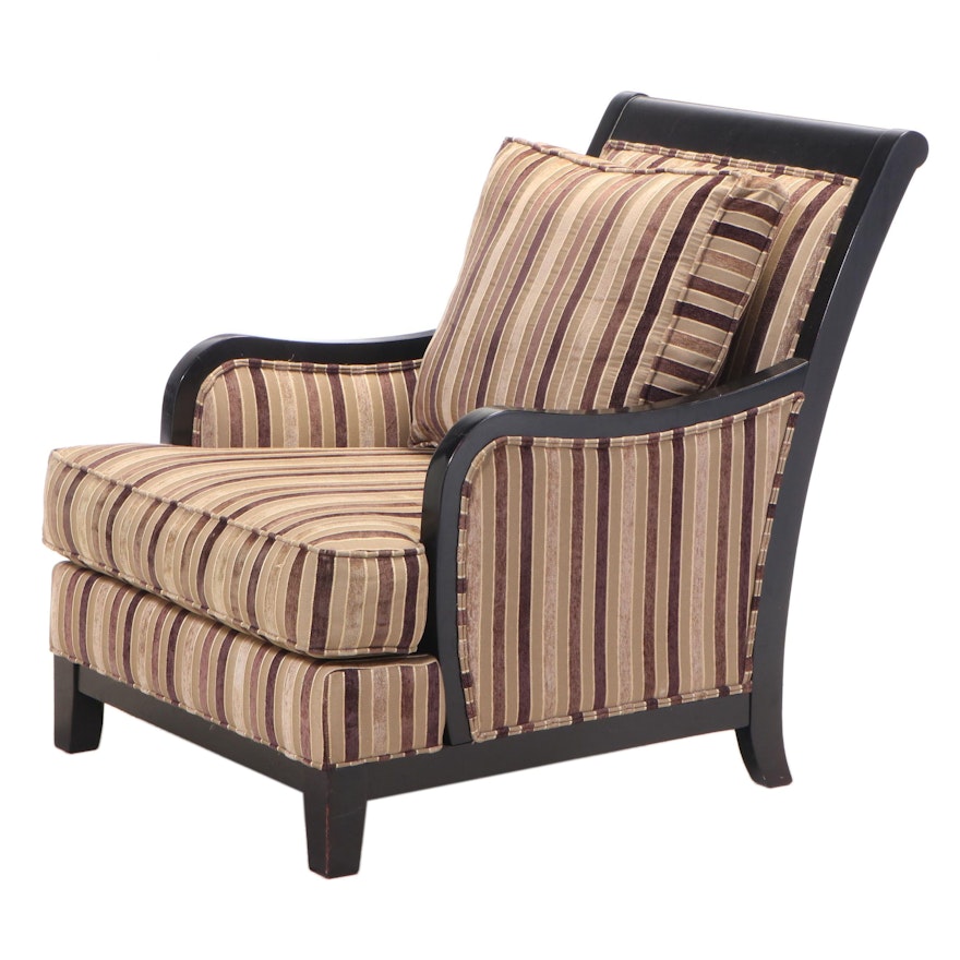 2/2 Cindy Crawford Home Ebonized and Custom-Upholstered Easy Armchair