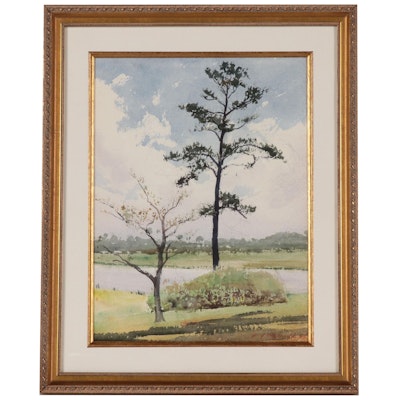 Edmond James Fitzgerald Landscape Watercolor Painting