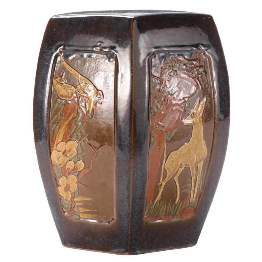 East Asian Glazed Ceramic Garden Seat