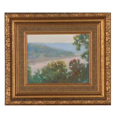 Jane Stevenson Zint Landscape Oil Painting of River Valley