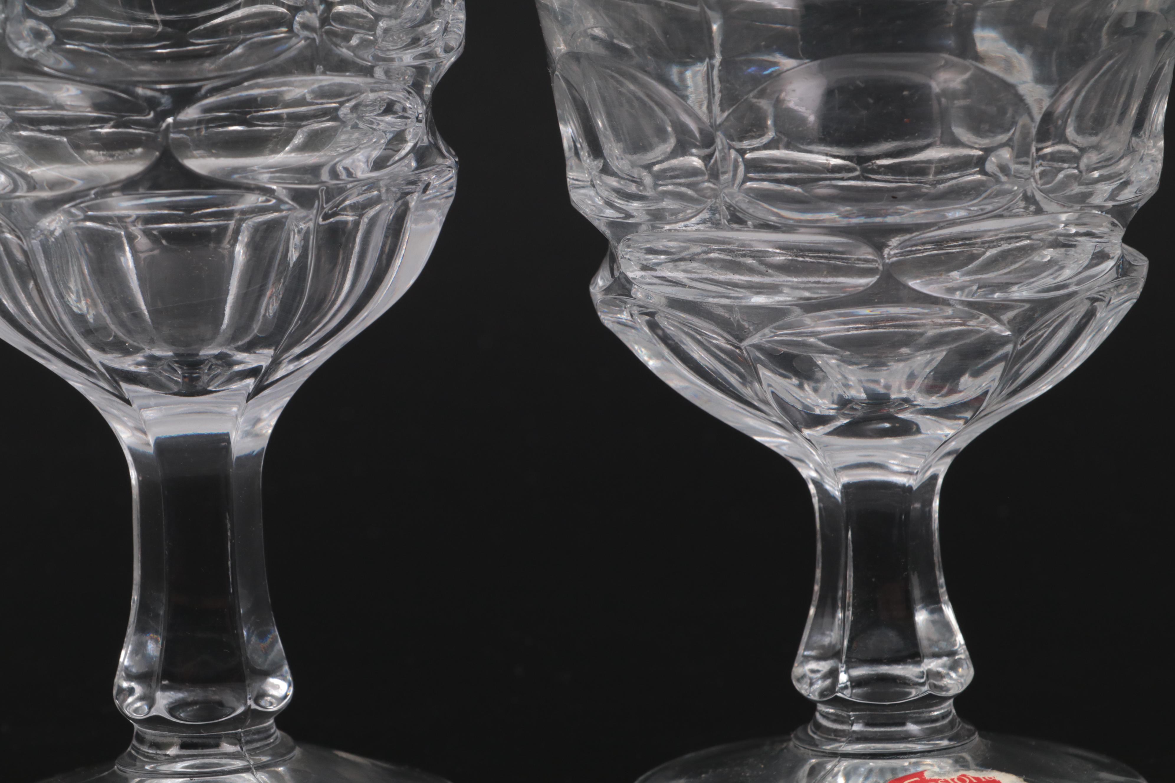 Fostoria Glass "Argus" Stemware and "American Clear" Plates, 20th