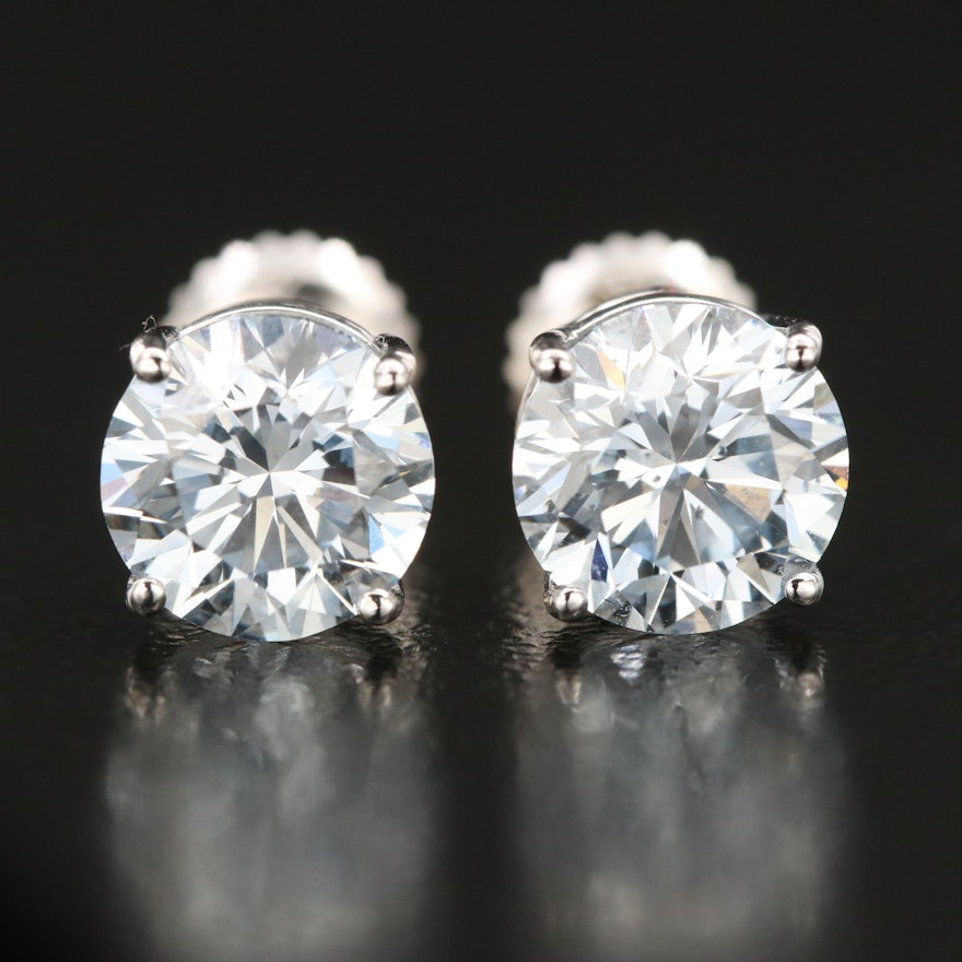 14K 3.47 CTW Lab Grown Diamond Stud Earrings