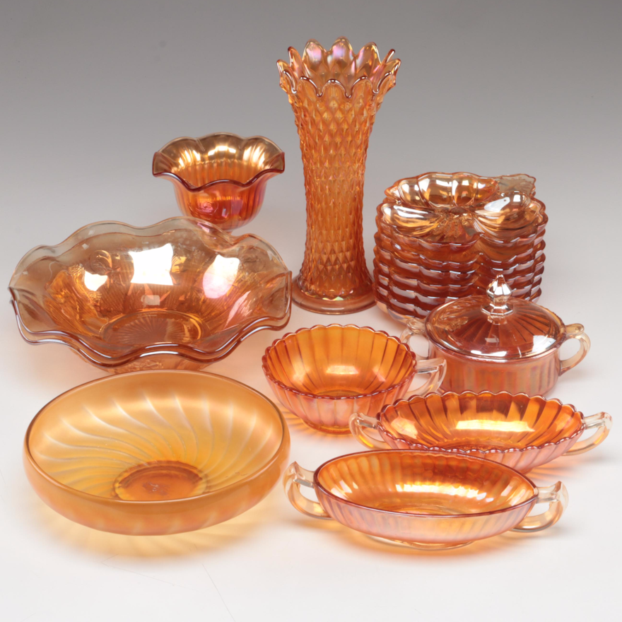 Northwood Glass Company and Other Amber Carnival Glass Collection