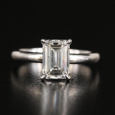 Platinum 2.05 CT Lab Grown Diamond Solitaire Ring with Online Digital IGI Report