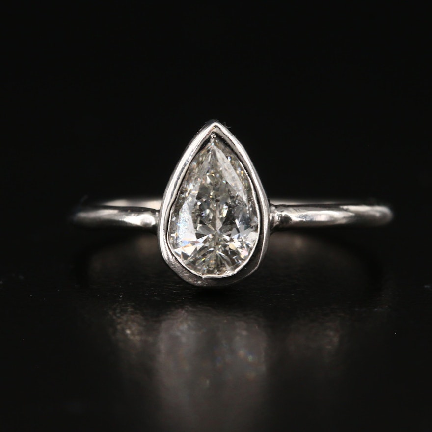 Platinum 0.76 CT Diamond Ring with GIA Report