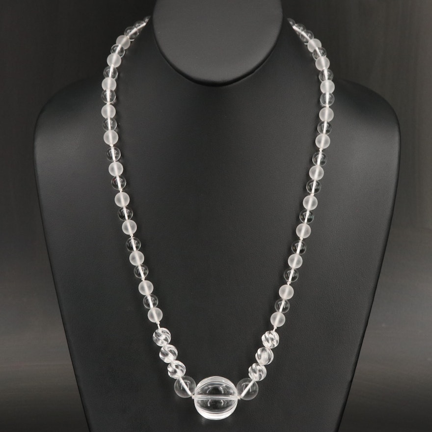 Rock Crystal Quartz Beaded Necklace