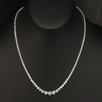 14K 9.37 Lab Grown Diamond Graduated Riviera Necklace