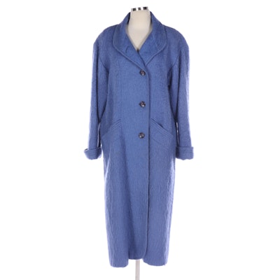Loring Blue Mohair-Wool Blend Coat