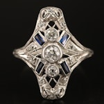 Victorian Platinum 0.63 CTW Diamond Ring