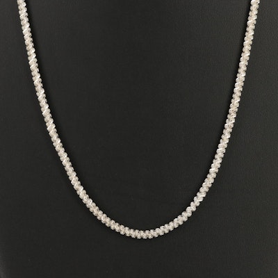 Sterling Diamond Cut Twisted Necklace