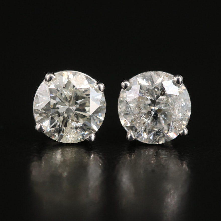 18K 1.79 CTW Diamond Stud Earrings