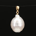18K Baroque Pearl Pendant
