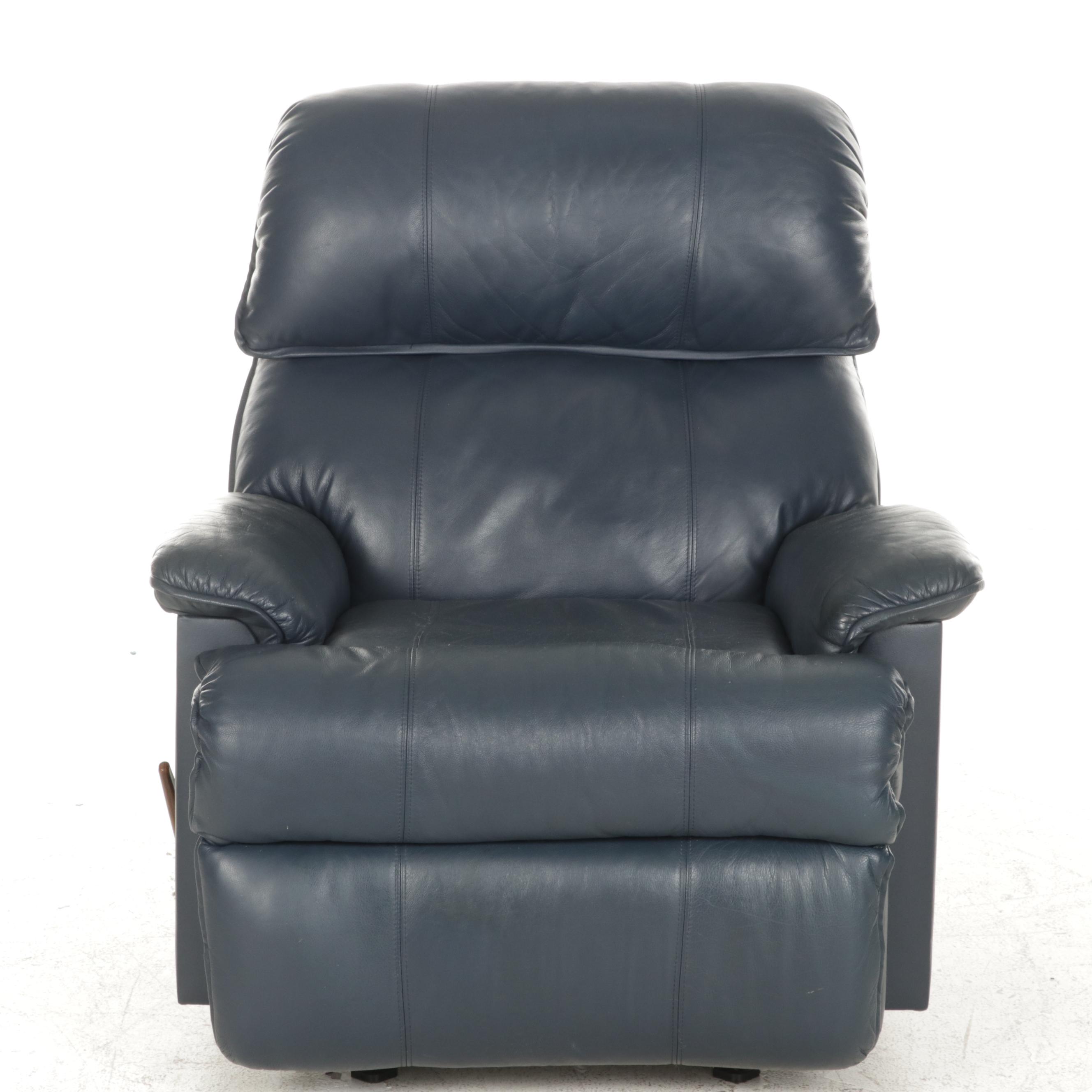 Flexsteel Blue Leather Reclining Armchair EBTH