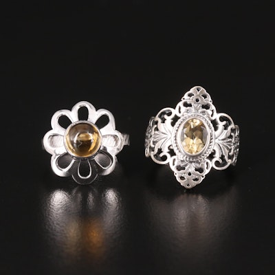 Sterling Silver Rings Including Gemstones