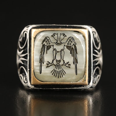 Sterling Double Headed Eagle Ring