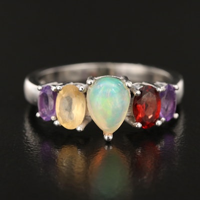 Sterling Opal and Gemstone Ring