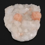 Large Apophyllite with Peach Stilbite Cluster Mineral Specimen
