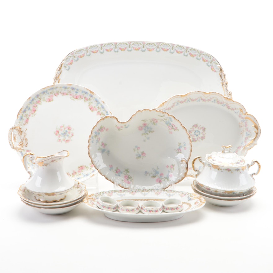 Haviland and Pouyat Limoges Porcelain Serveware, Early to Mid-20th Century
