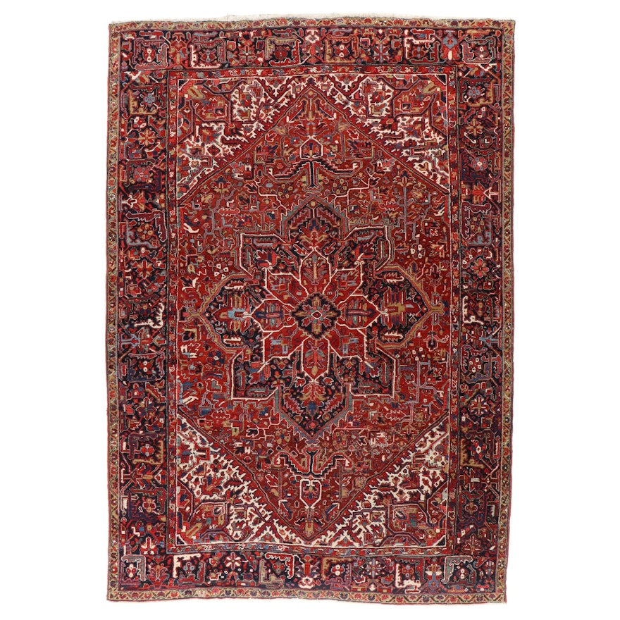 8' x 11'9 Hand-Knotted Persian Heriz Area Rug