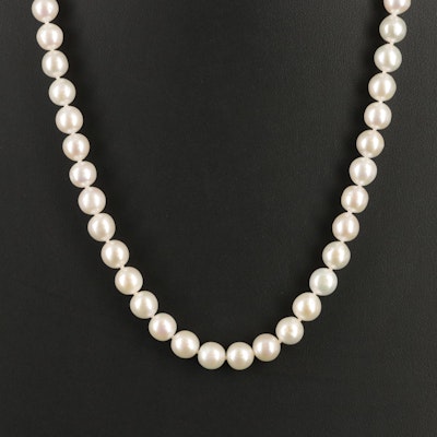 Semi-Baroque Pearl Necklace with 18K Clasp