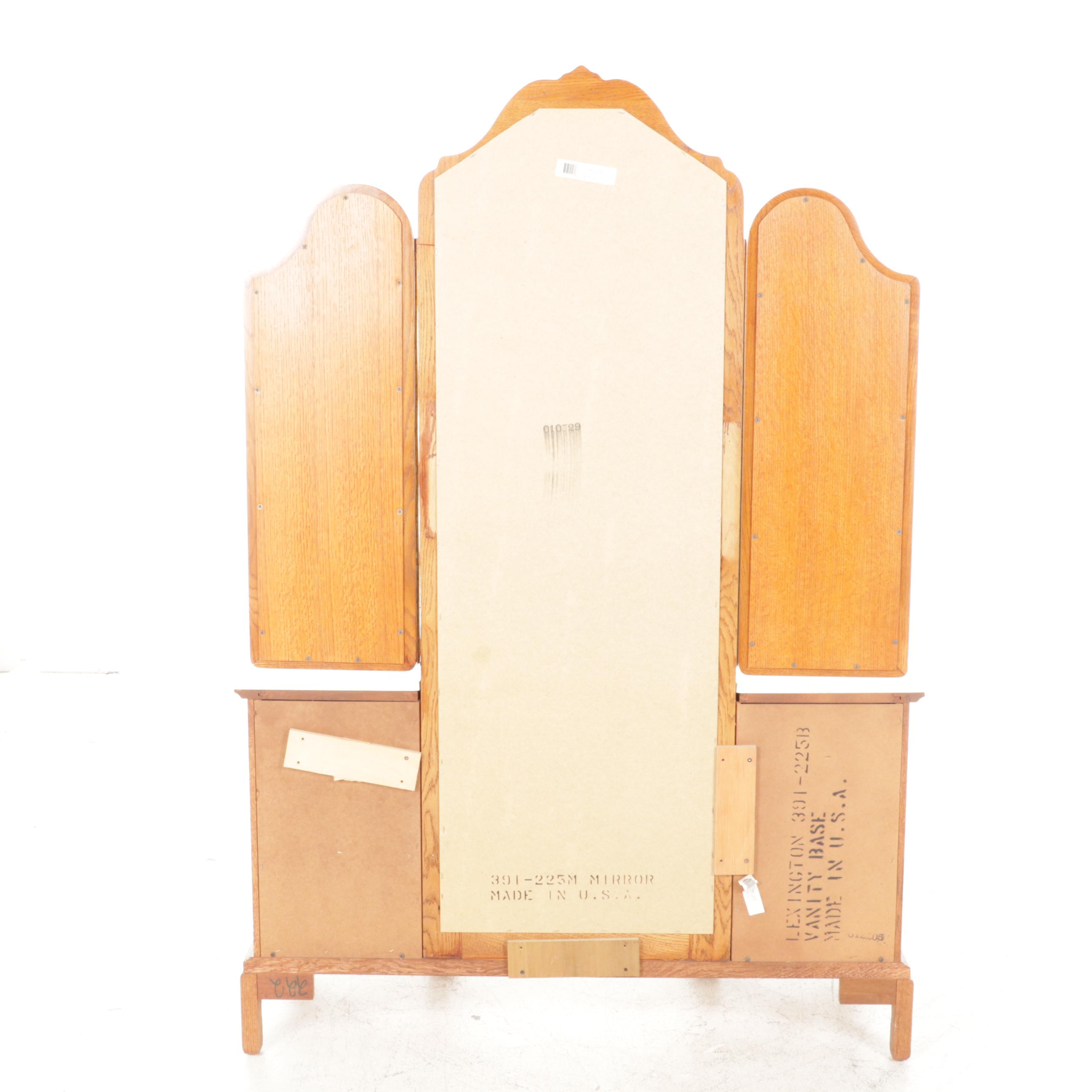 Lexington "Victorian Sampler" Oak and Faux Marble Top Vanity with