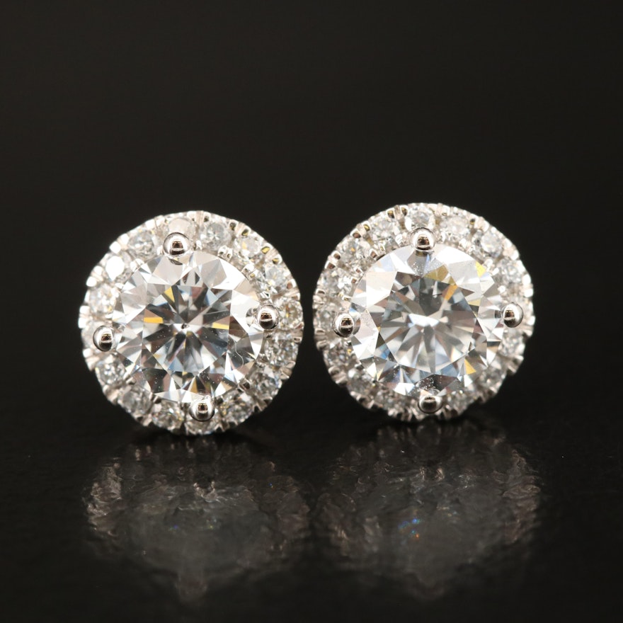 14K 1.22 CTW Lab Grown Diamond Stud Earrings