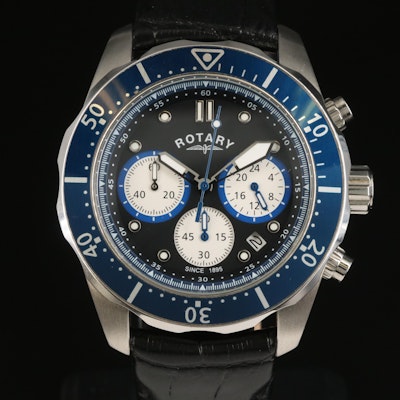 Rotary Stainless Steel Chronograph Wristwatch
