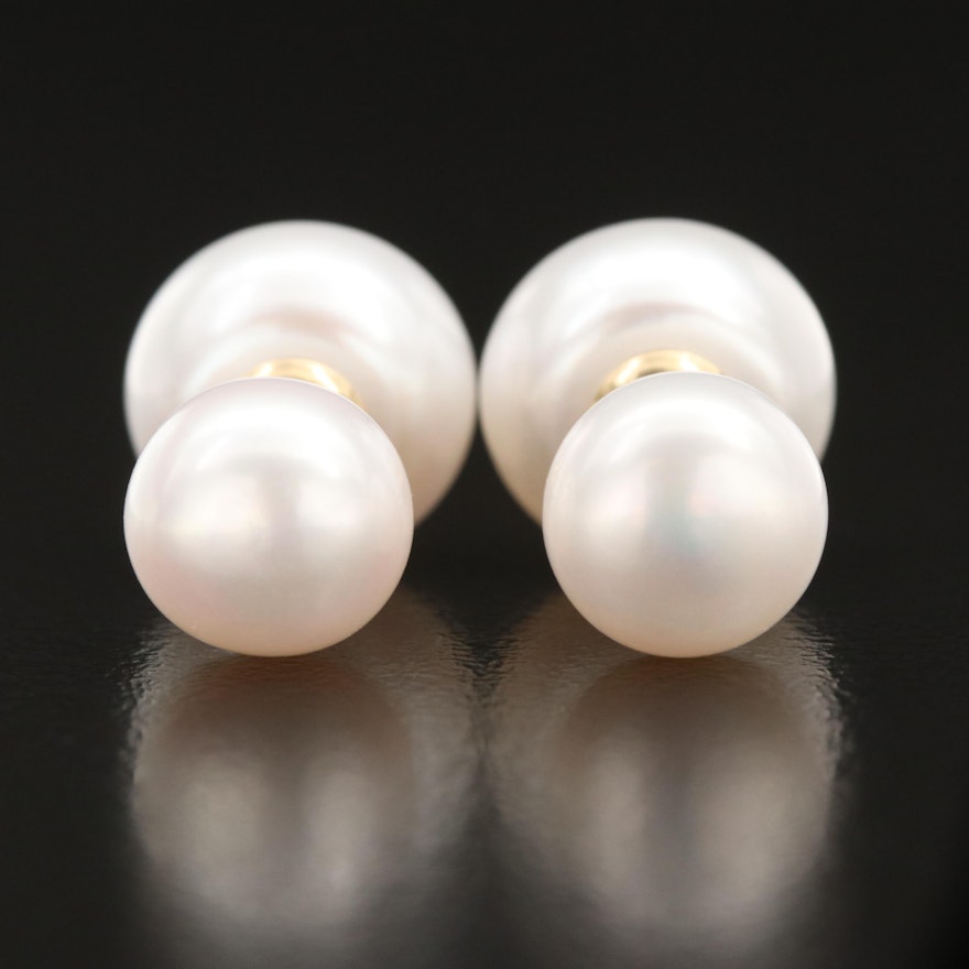 14K Pearl Reversible Earrings