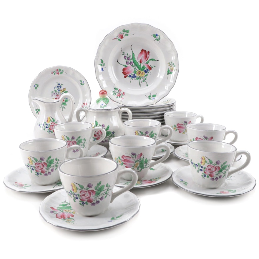 Lunéville French Faïence Teacups with "Strasbourg" Tableware