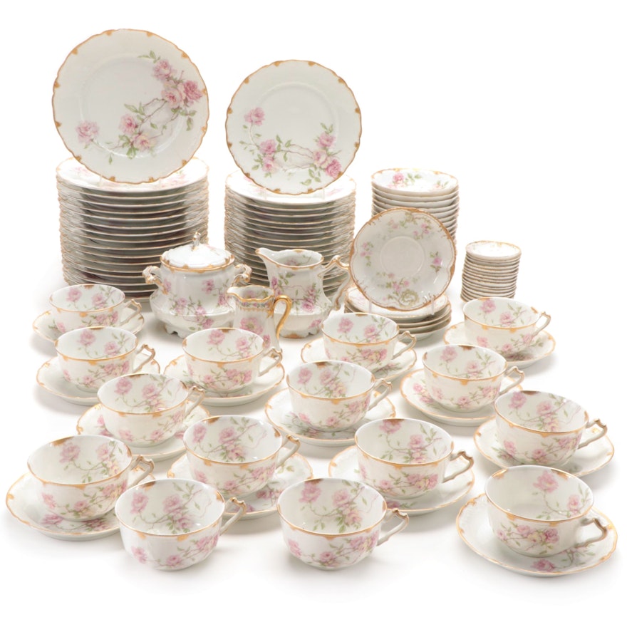 Haviland Limoges Floral Motif Porcelain Dinnerware, Late 19th/ Early 20th C.