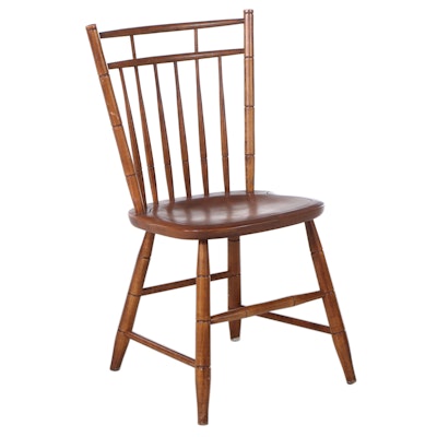American Primitive Style Cherry Bamboo-Turned Windsor Chair
